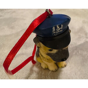 Hallmark police dog Ornament German Shepherd 2.5" puppy hat K-9